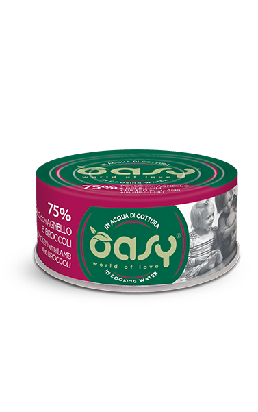 Oasy More Love Pollo con Agnello e Broccoli 70g Umido per Gatti Oasy More Love Pollo con Agnello e Broccoli 70g Umido per Gatti